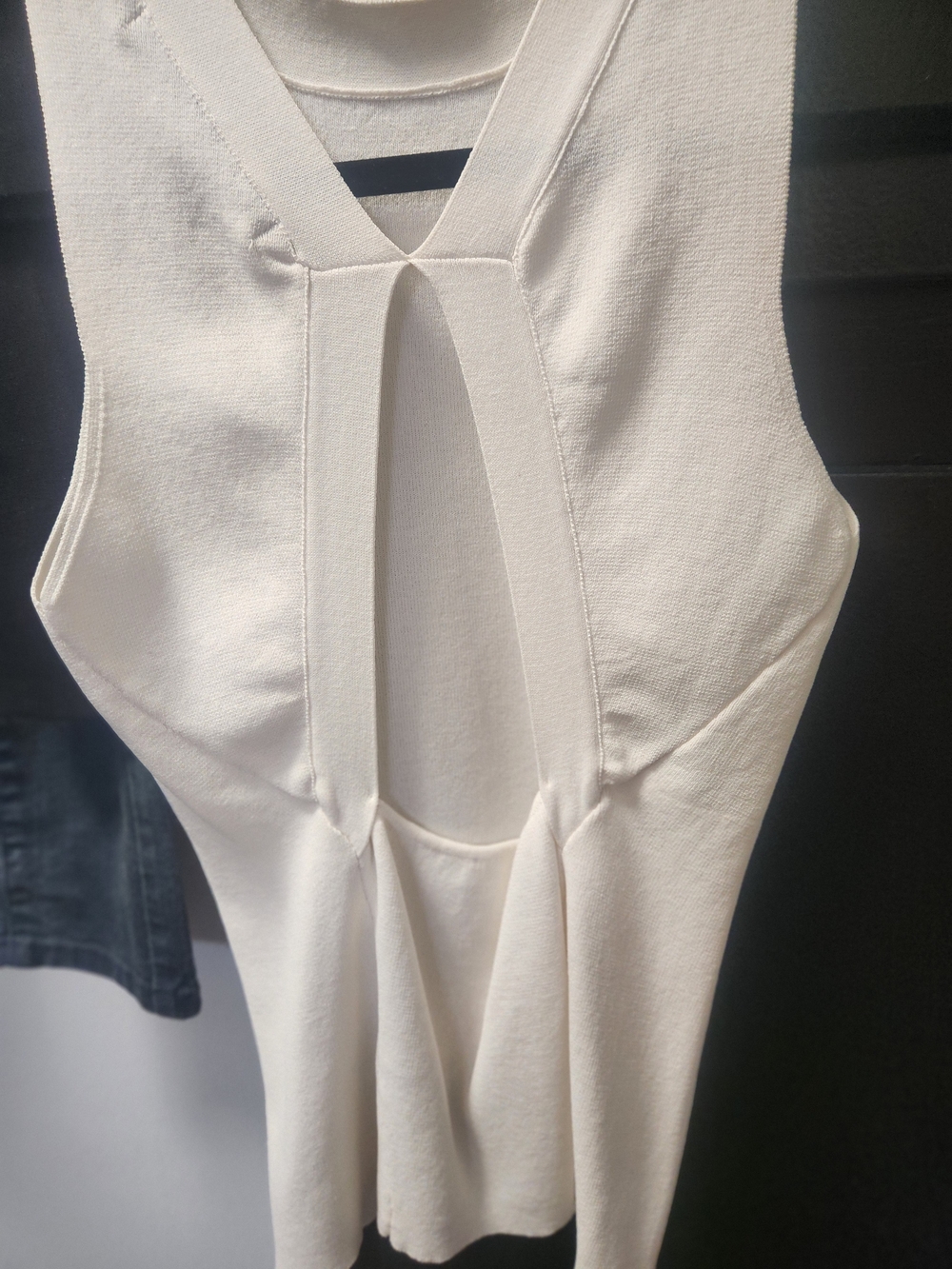 Women's White Keyhole Back Top